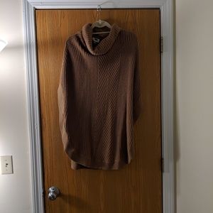 Cowl neck knot poncho